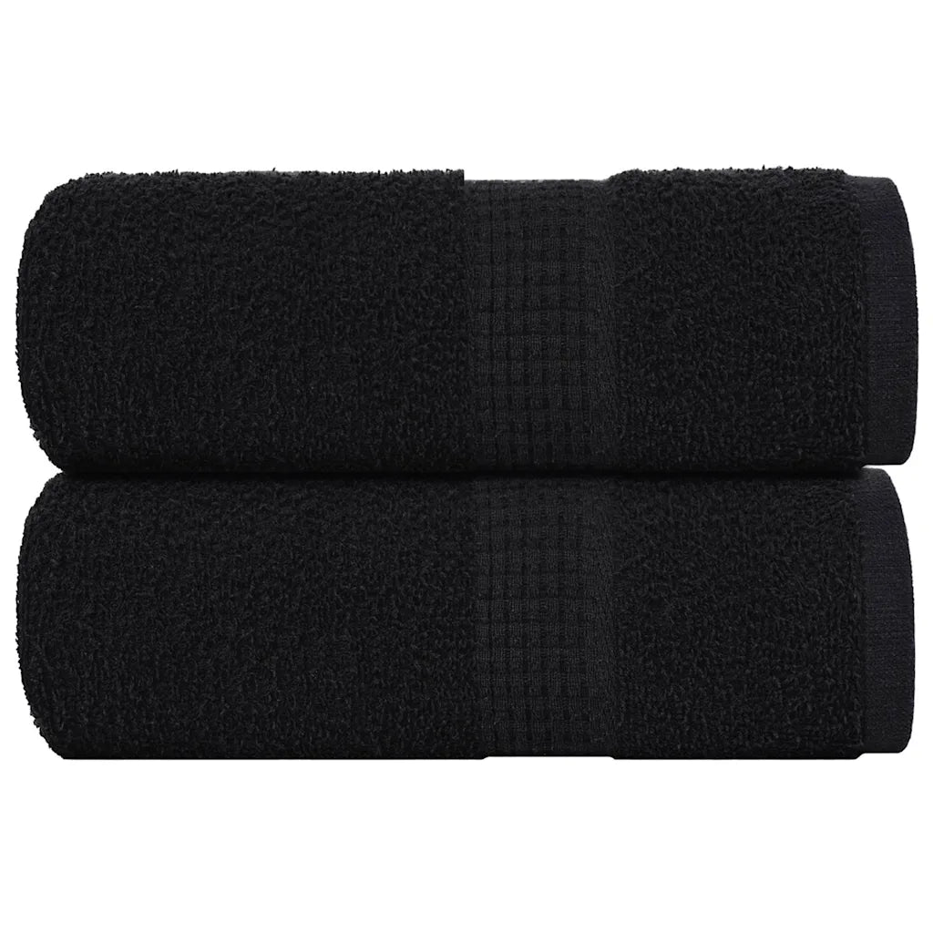 Toalhas de rosto FROGN 2 peças pretas 30x30 cm 360 g/m²