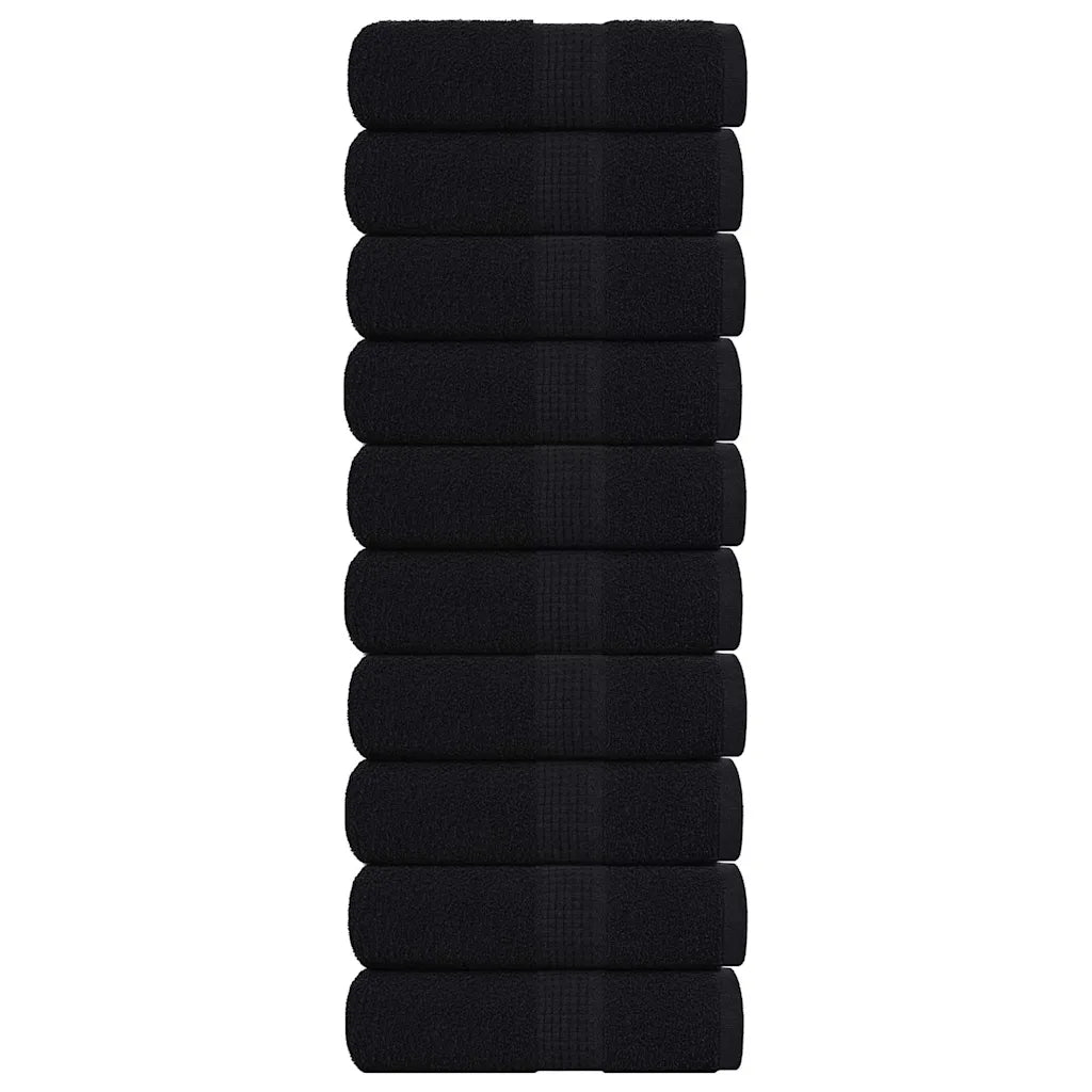 Toalhas de rosto FROGN 10 unidades pretas 30x30 cm 360 g/m²