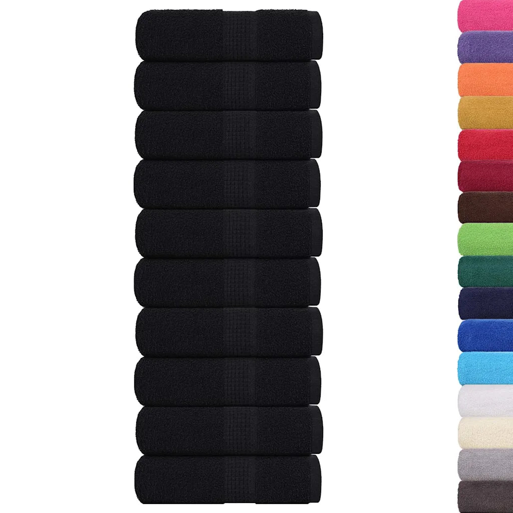 Toalhas de rosto FROGN 10 unidades pretas 30x30 cm 360 g/m²