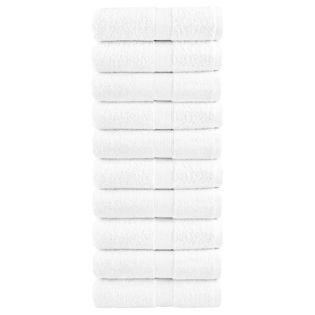 Toalhas de rosto premium SOLUND 10 unidades, brancas, 30x30 cm, 600 g/m²