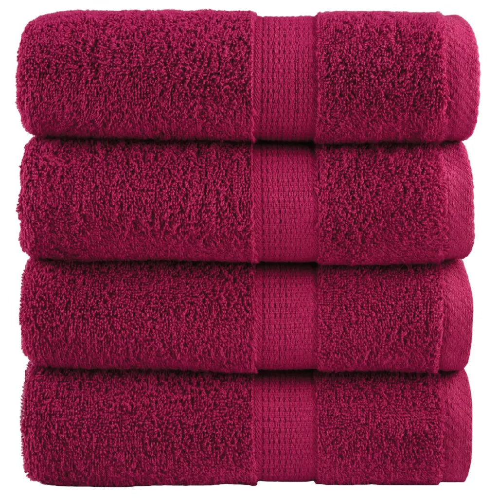 Toalhas de rosto premium SOLUND 4 peças Bordeaux 30x30 cm 600 g/m²