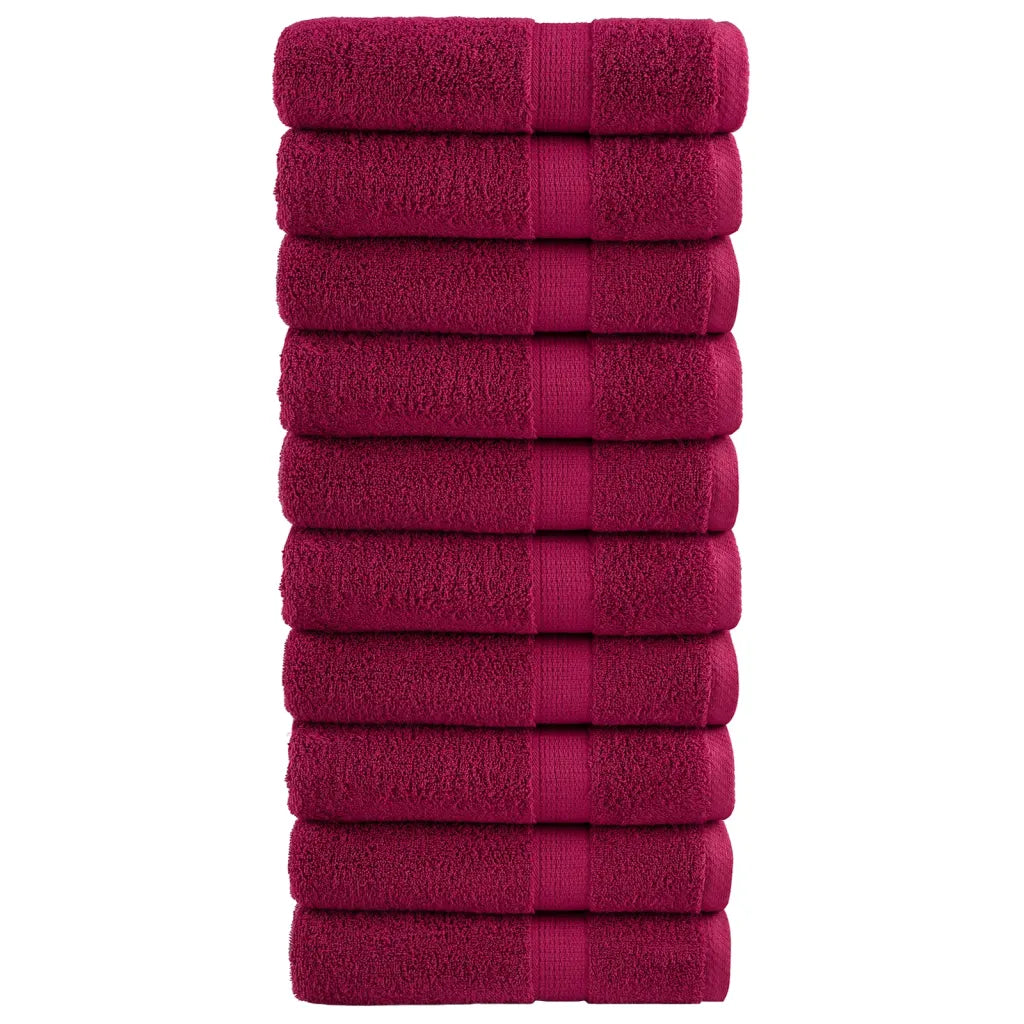 Toalhas de mãos premium SOLUND 10 pcs 50x100 cm 600 gsm bordô