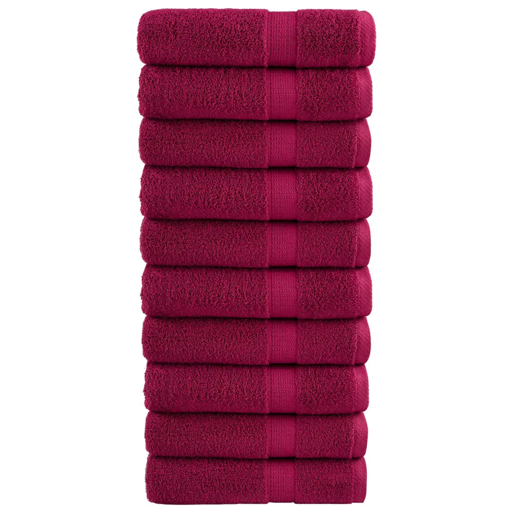 Toalhas de banho premium SOLUND 10pcs 100x150 cm 600 gsm bordô