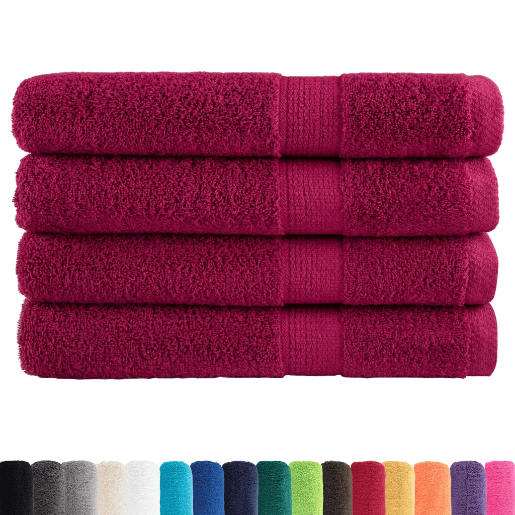 Toalhas premium SOLUND 4 pcs 100x200 cm 600 gsm bordô