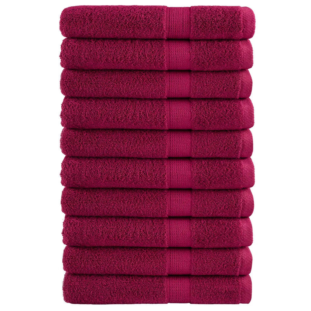 Toalhas premium SOLUND 10 pcs 100x200 cm 600 gsm bordô