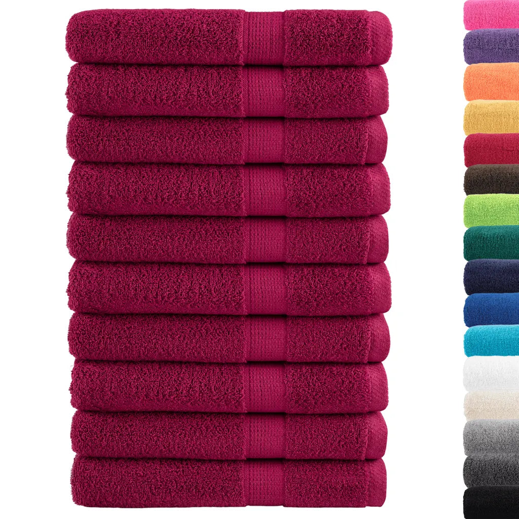 Toalhas premium SOLUND 10 pcs 100x200 cm 600 gsm bordô