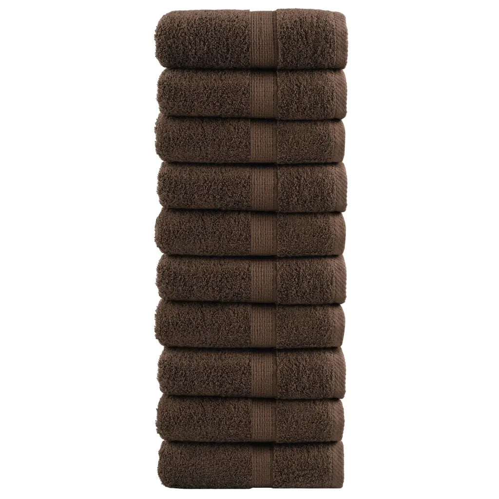 Toalhas de bidé premium SOLUND 10pcs 30x50 cm 600 gsm castanho