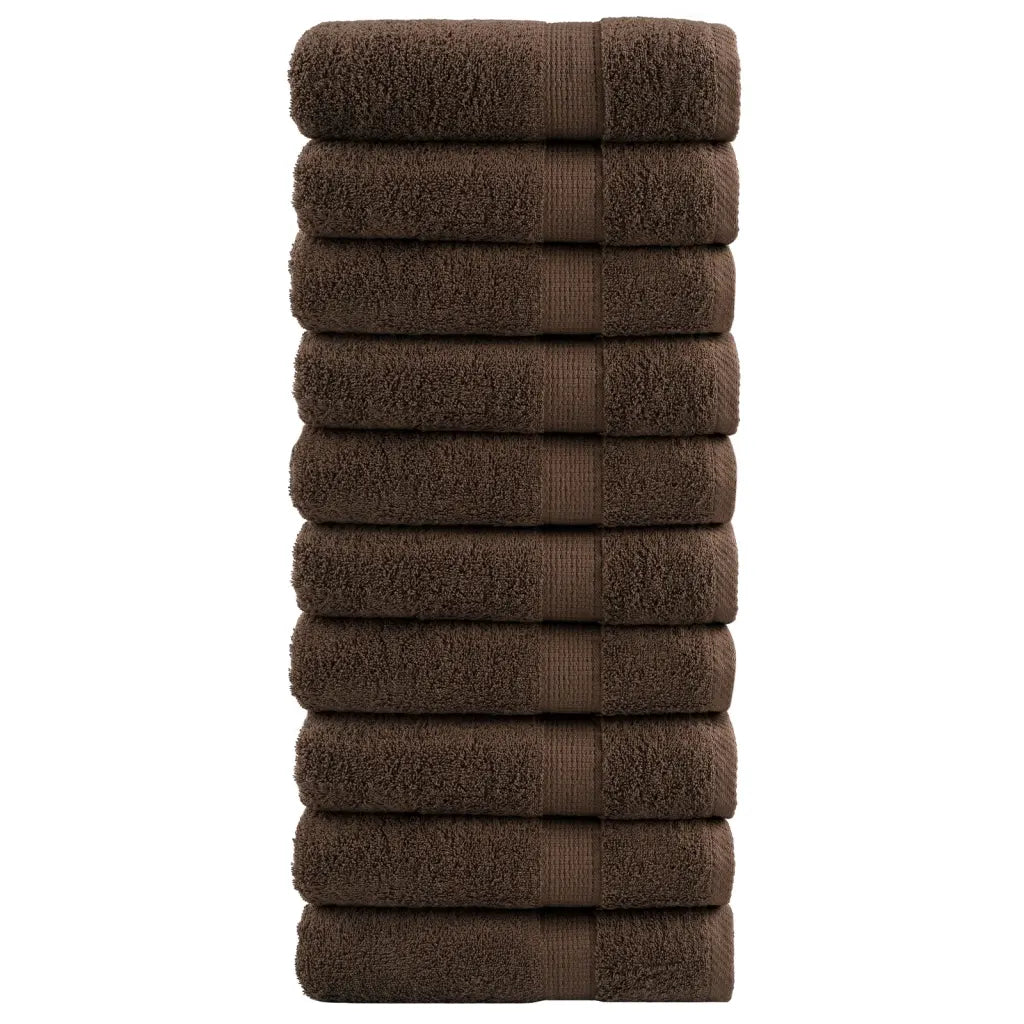 Toalhas de banho premium SOLUND 10pcs 70x140cm 600gsm castanho