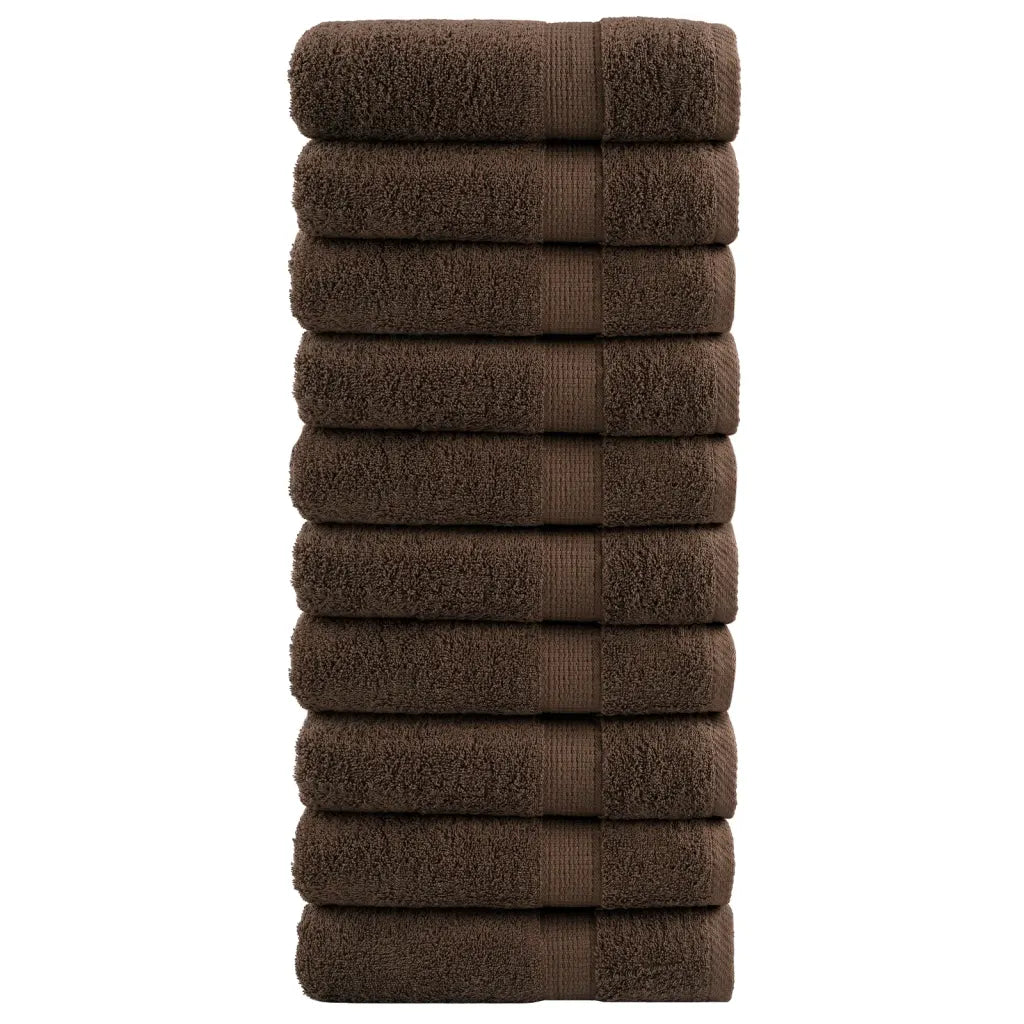 Toalhas banho premium SOLUND 10pcs 100x150cm 600gsm castanho
