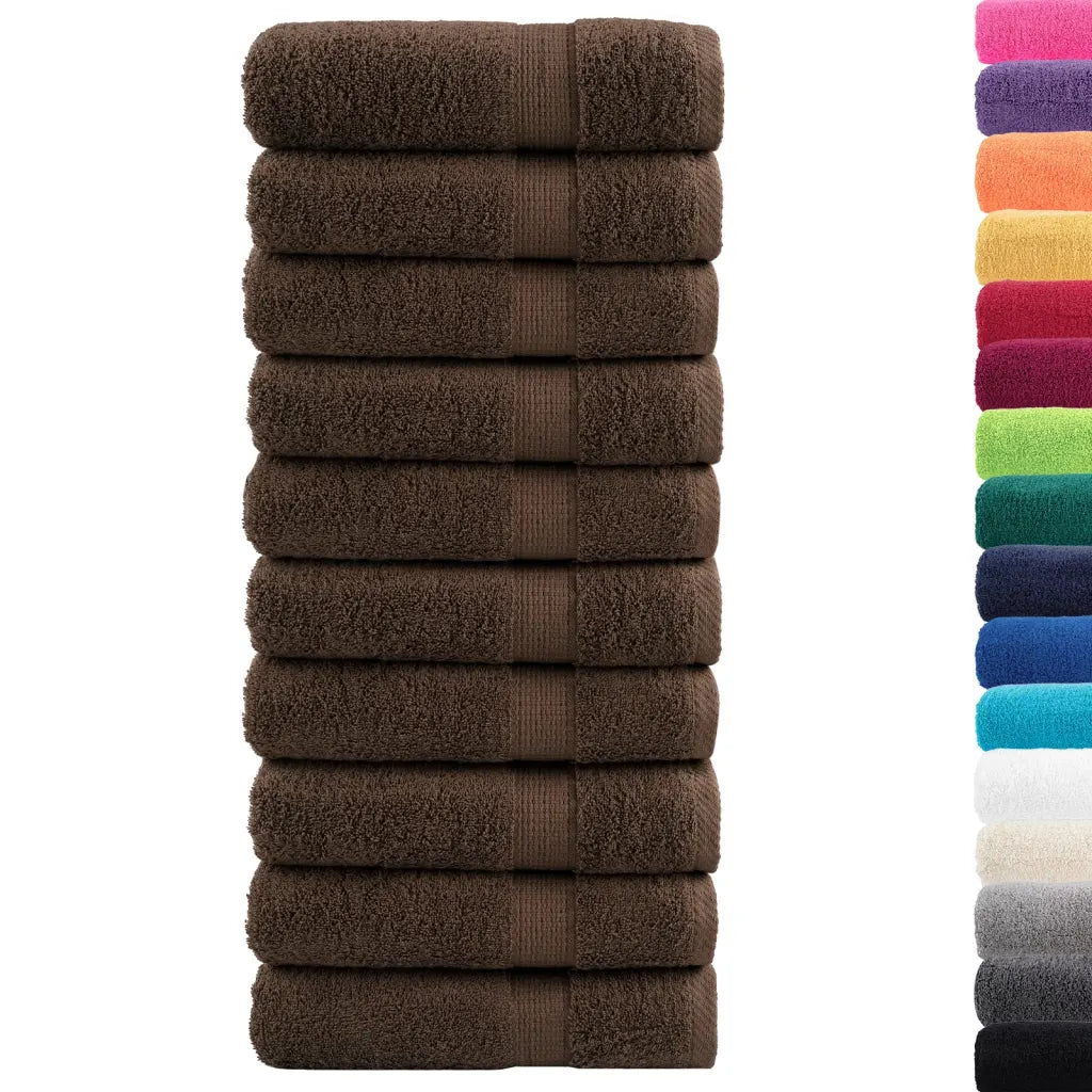 Toalhas banho premium SOLUND 10pcs 100x150cm 600gsm castanho