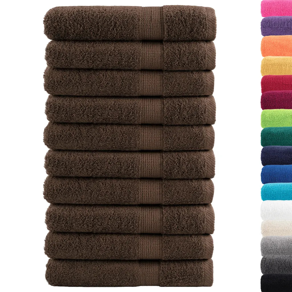 Toalhas premium SOLUND 10 pcs 100x200 cm 600 gsm castanho