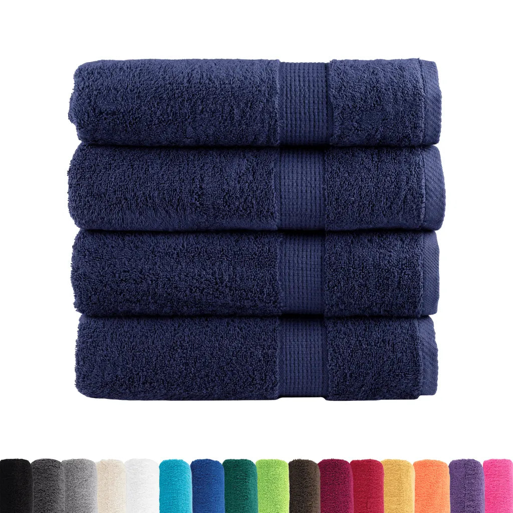 Toalhas banho premium SOLUND 4pcs 100x150cm 600gsm azulmarinho