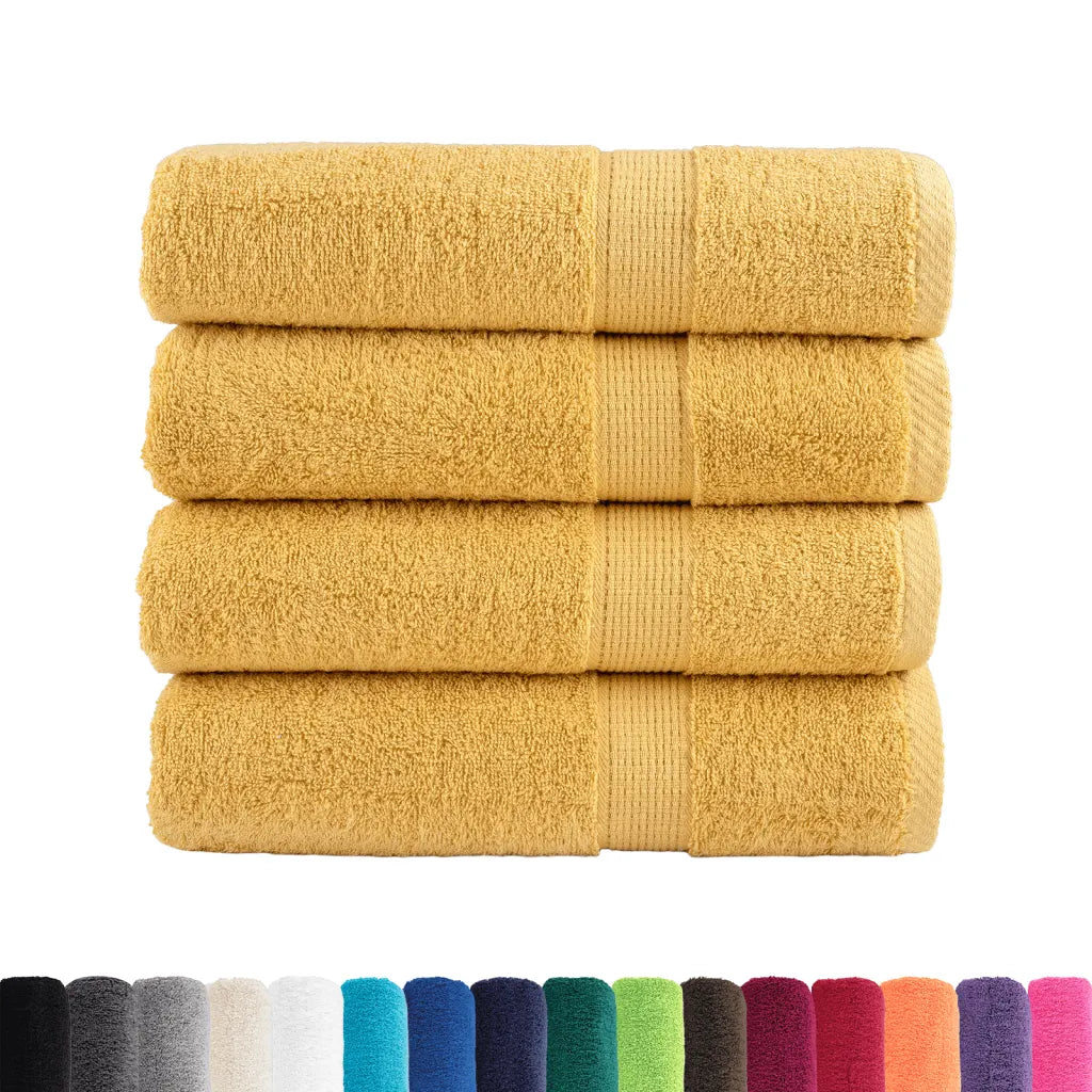 Toalhas de banho premium SOLUND 4pcs 70x140cm 600 gsm dourado