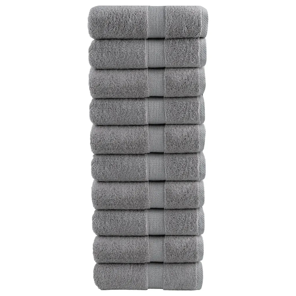 Toalhas de rosto premium SOLUND 10 unidades cinza 30x30 cm 600 g/m²