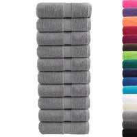 Toalhas de rosto premium SOLUND 10 unidades cinza 30x30 cm 600 g/m²