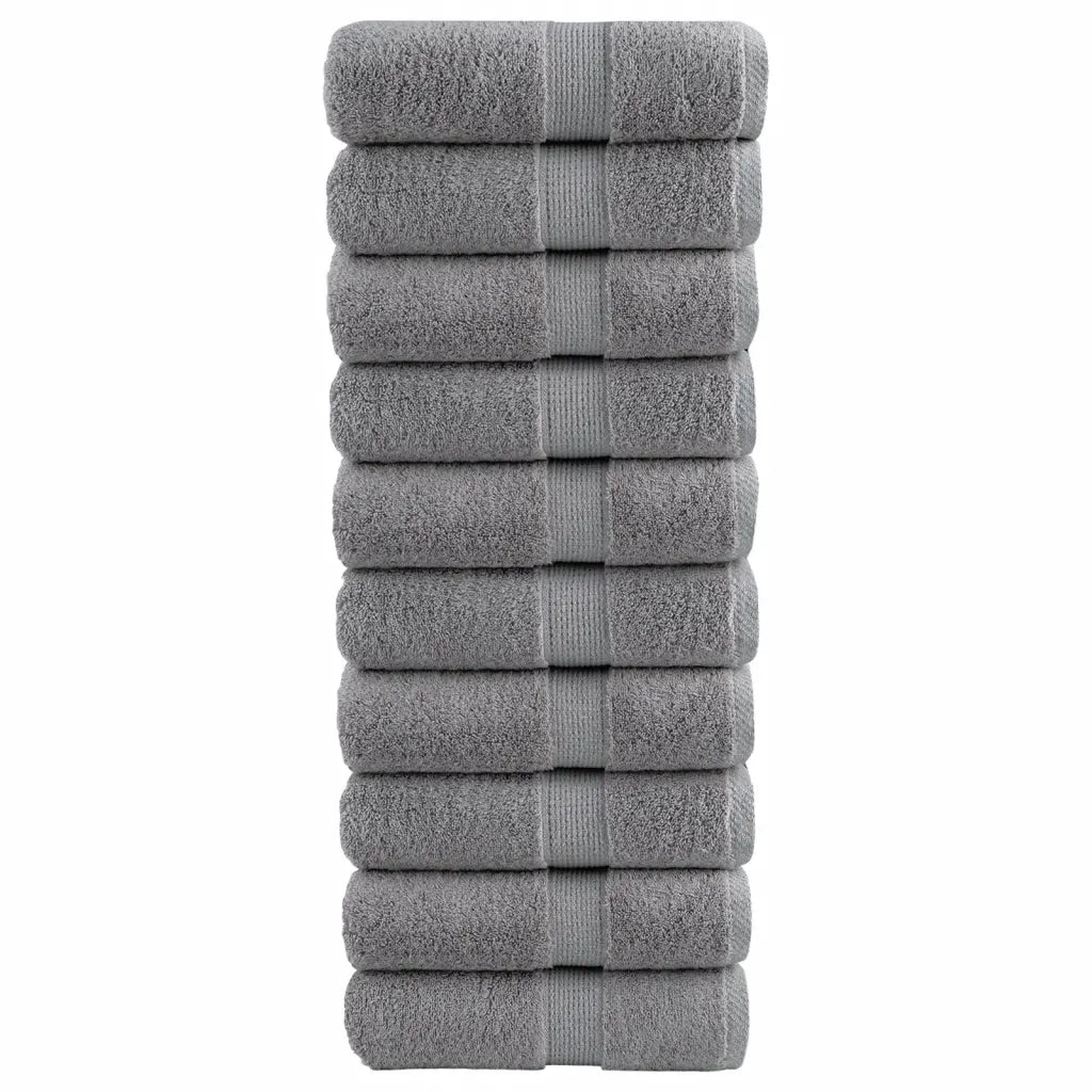 Toalhas de bidé premium SOLUND 10pcs 30x50 cm 600 gsm cinzento