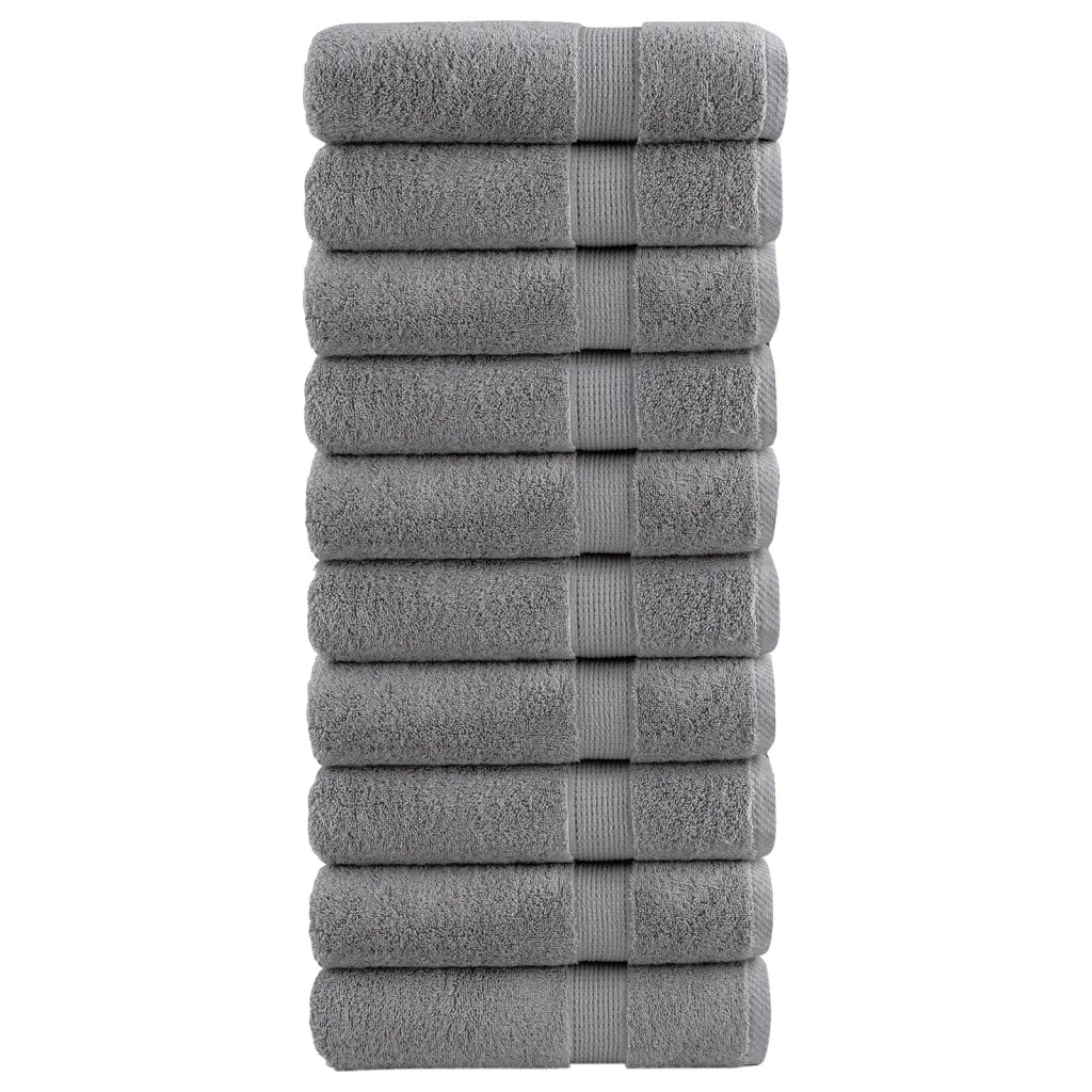 Toalhas de mãos premium SOLUND 10pcs 50x100cm 600 gsm cinzento