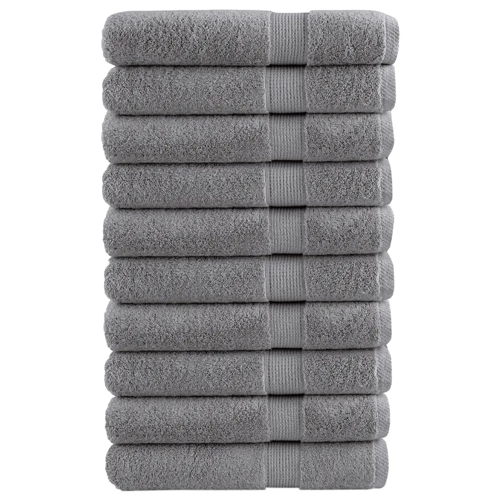 Toalhas premium SOLUND 10 pcs 100x200 cm 600 gsm cinzento