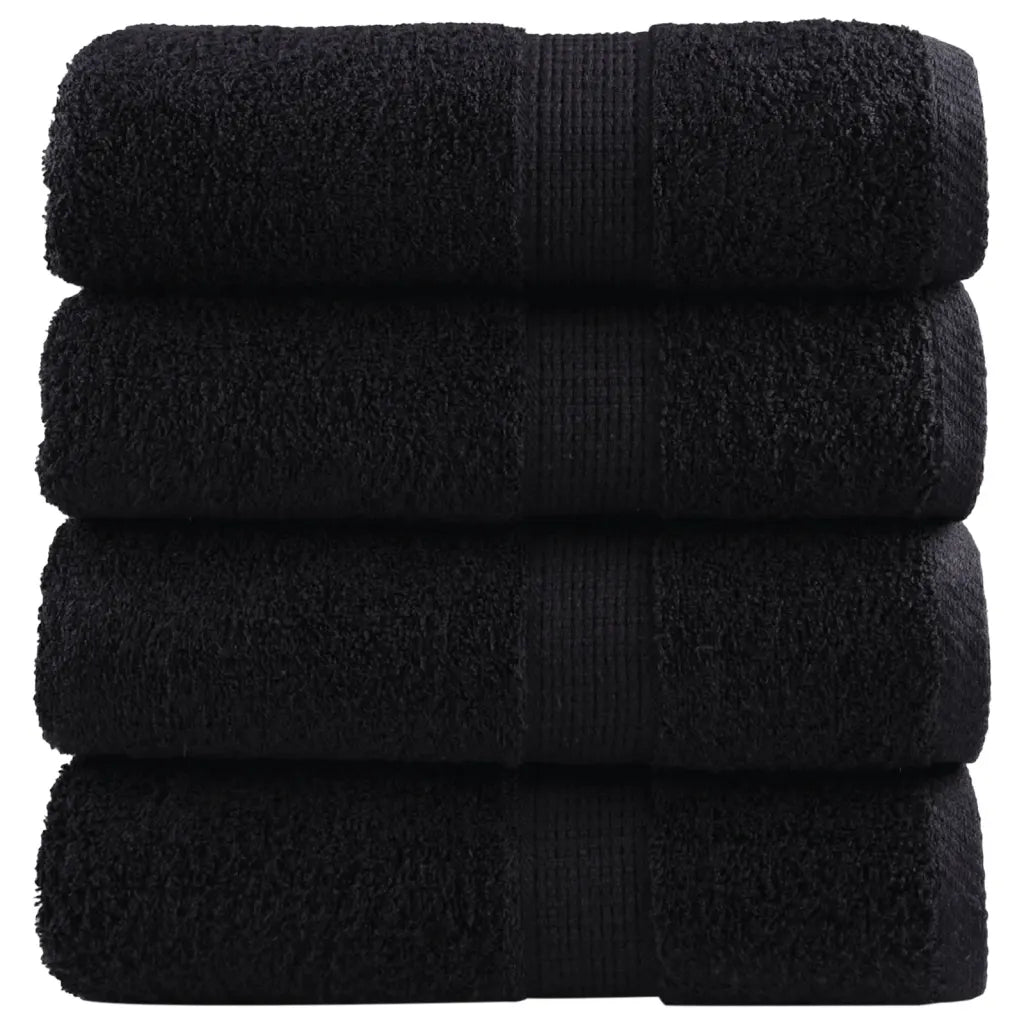 Toalhas de rosto premium SOLUND 4 peças pretas 30x30 cm 600 g/m²