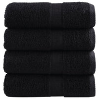 Toalhas de rosto premium SOLUND 4 peças pretas 30x30 cm 600 g/m²