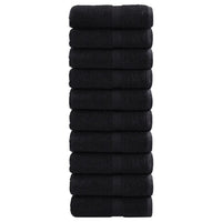 Toalhas de rosto premium SOLUND 10 unidades, pretas, 30x30 cm, 600 g/m²