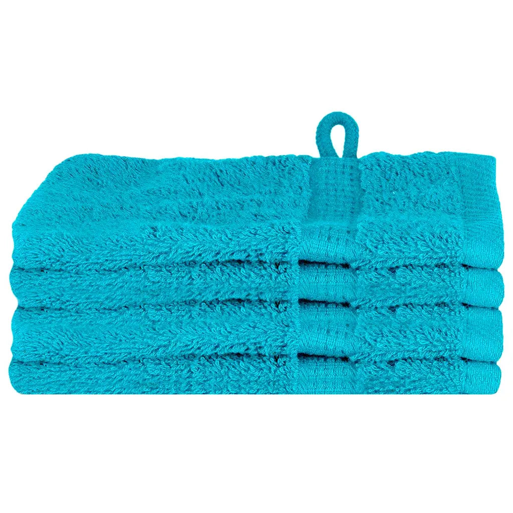 Toalha de Convidado SOLUND 4 pcs Turquesa  550 gsm