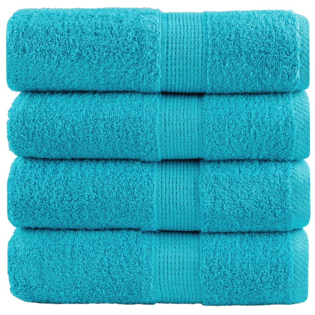 Toalhas de rosto premium SOLUND 4 peças turquesa 30x30 cm 600 g/m²