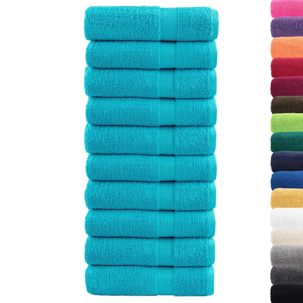 Toalhas de mãos premium SOLUND 10pcs 50x100cm 600 gsm turquesa