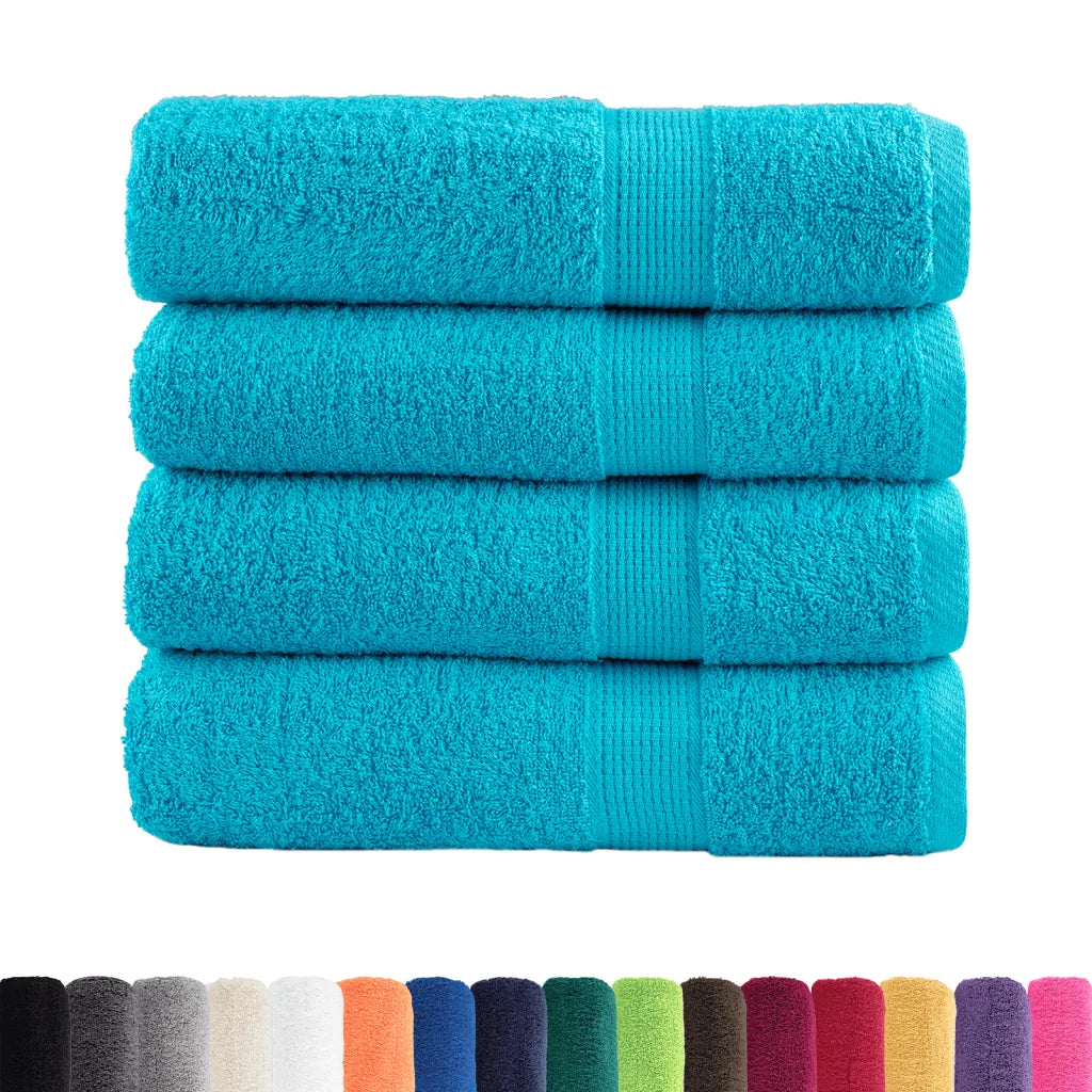 Toalhas de banho premium SOLUND 4pcs 70x140cm 600 gsm turquesa