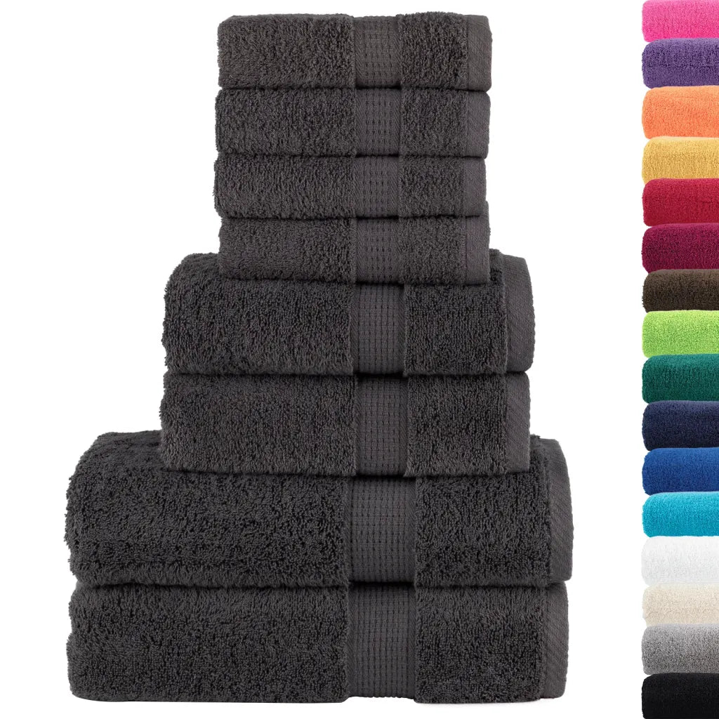 8pcs Conjunto toalhas banho premium SOLUND 600gsm