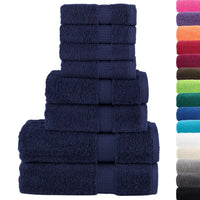 8pcs Conjunto toalha premium SOLUND 600 gsm -marinho