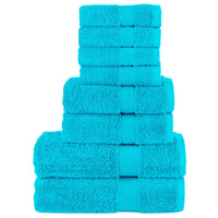 8pcs Conjunto toalhas banho premium SOLUND 600 gsm turquesa