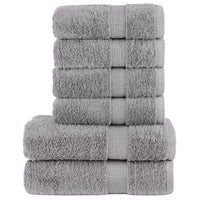 6pcs Conjunto toalhas banho premium SOLUND 600 gsm cinza