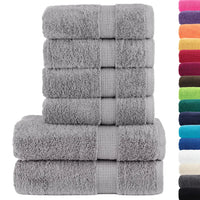 6pcs Conjunto toalhas banho premium SOLUND 600 gsm cinza