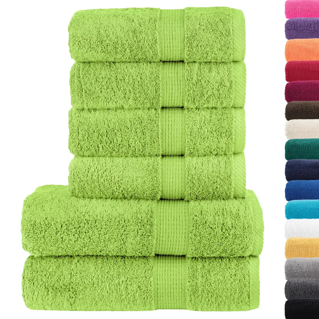 6pcs Conjunto toalhas banho premium SOLUND 600 gsm  maça