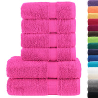 6pcs Conjunto toalhas banho premium SOLUND 600 gsm rosa