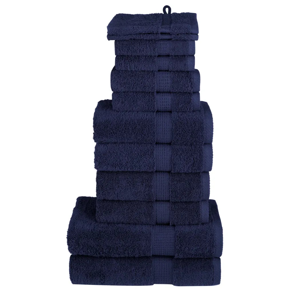 12pcs Conjunto toalha premium SOLUND 600 gsm -marinho