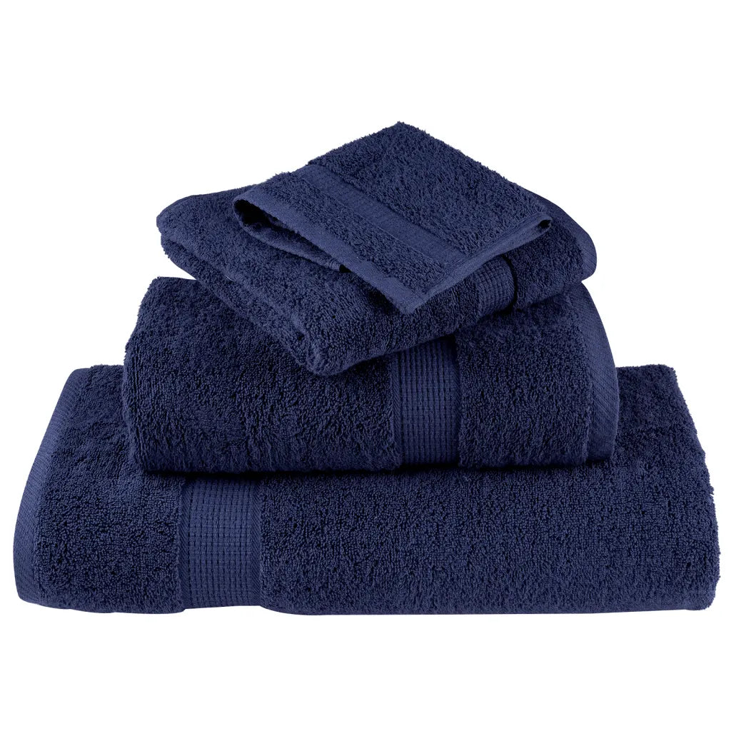12pcs Conjunto toalha premium SOLUND 600 gsm -marinho