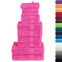 12pcs Conjunto toalhas banho premium SOLUND 600 gsm rosa