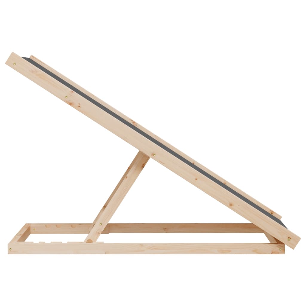 vidaXL Rampa para cães 100x40 cm madeira de abeto maciça cinzento