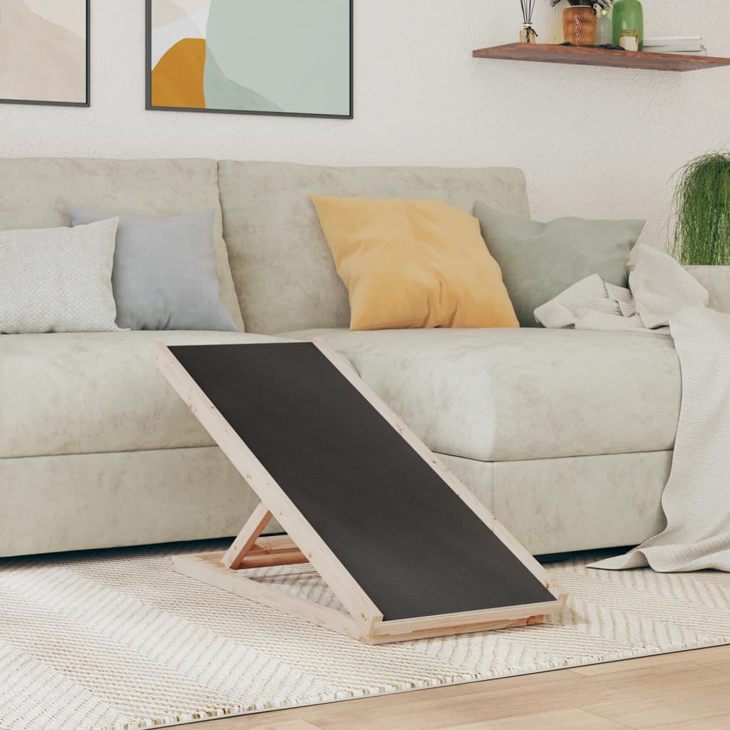 vidaXL Rampa para cães 100x40 cm madeira de abeto maciça cinzento