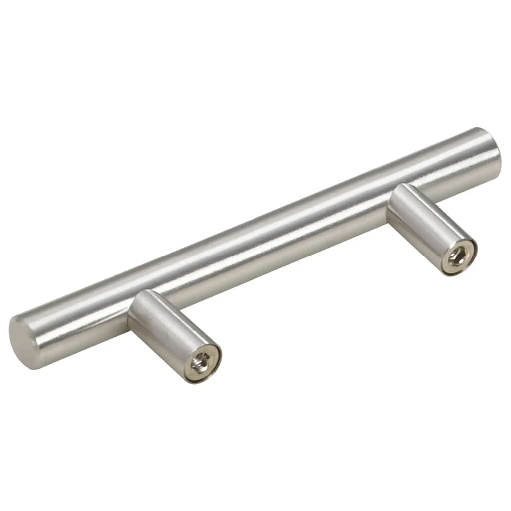 vidaXL Puxadores para móveis 10 pcs 64 mm aço inoxidável prateado