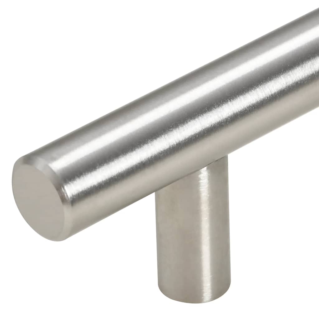 vidaXL Puxadores para móveis 10 pcs 64 mm aço inoxidável prateado