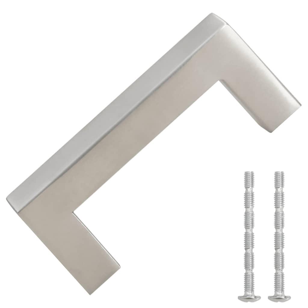 vidaXL Puxadores para móveis 10 pcs 64 mm aço inoxidável prateado