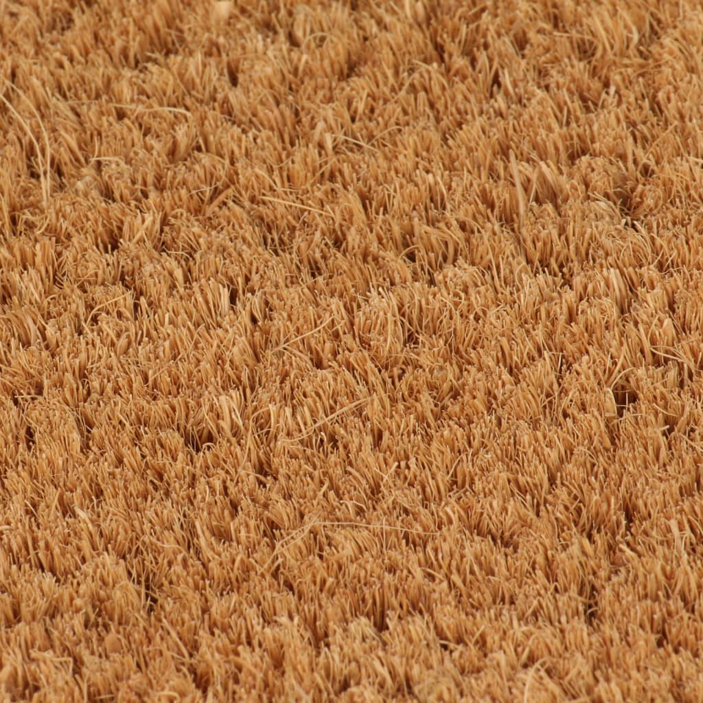 vidaXL Tapete de porta semicircular 50x80 cm fibra coco tufada natural