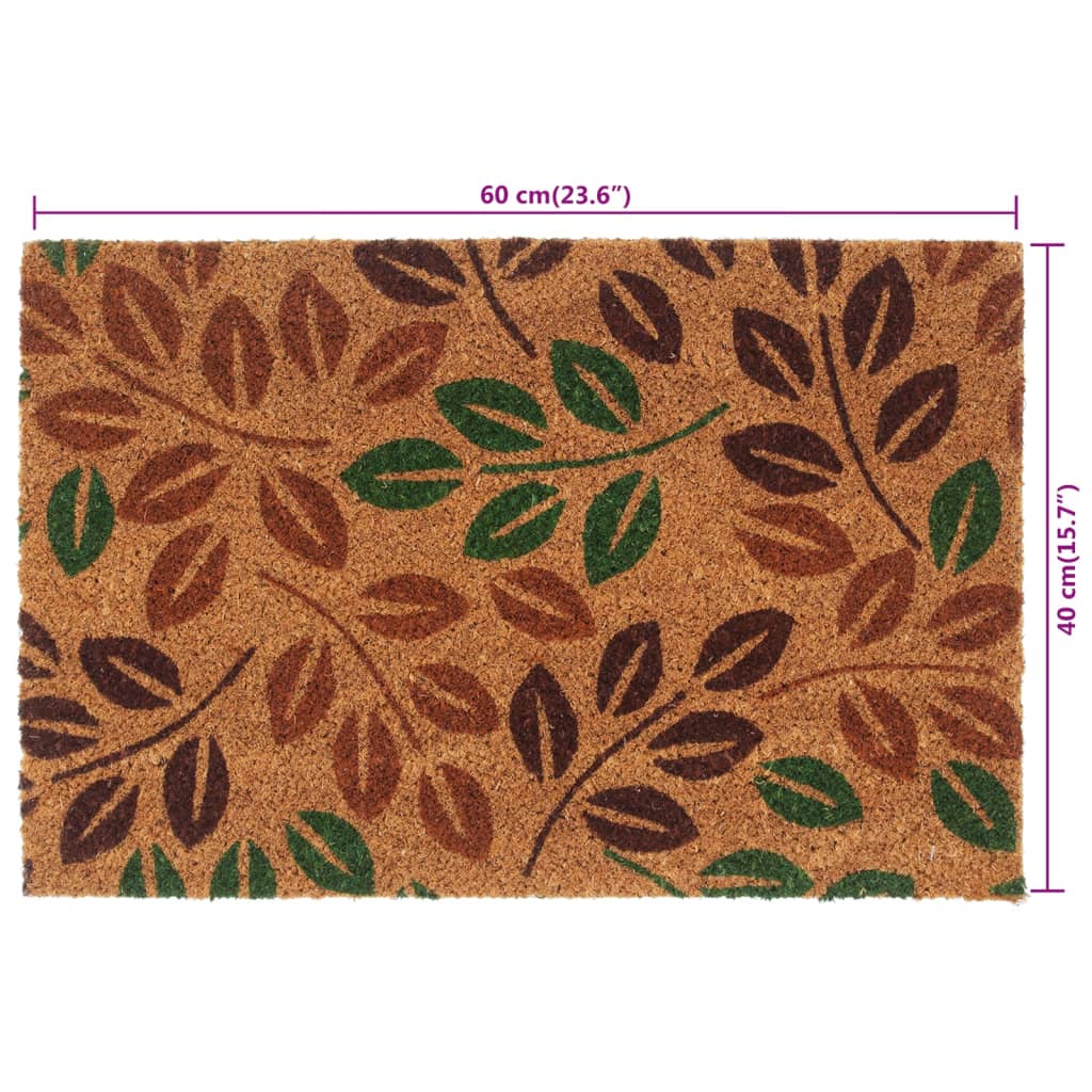 vidaXL Tapete de porta 40x60 cm fibra de coco tufada natural