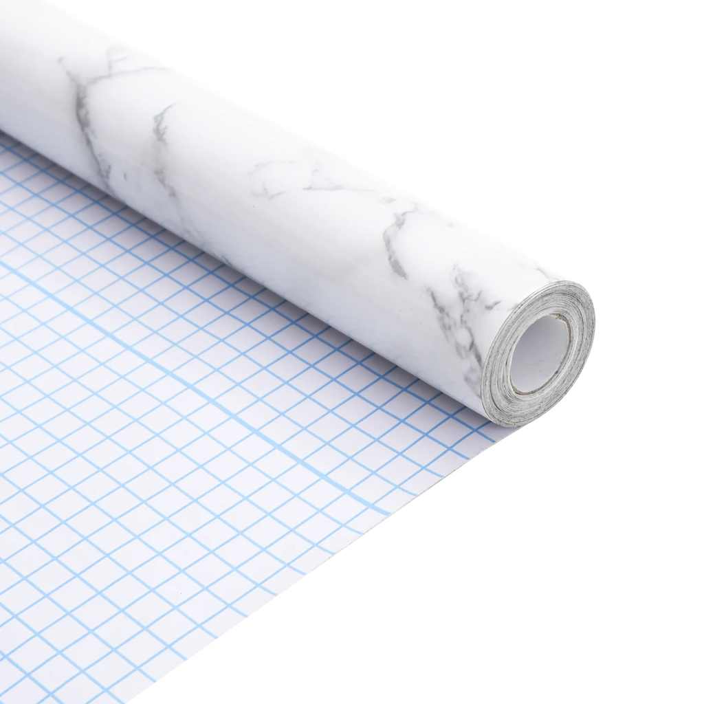 vidaXL Autocolante para móveis branco mármore 90x500 cm PVC