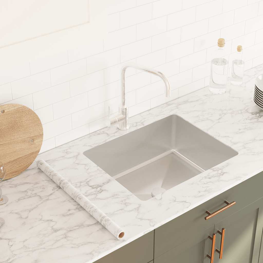 vidaXL Autocolante para móveis branco mármore 90x500 cm PVC