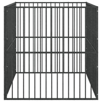 vidaXL Parque para cães com 4 painéis aço galvanizado preto
