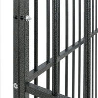 vidaXL Parque para cães com 4 painéis aço galvanizado preto